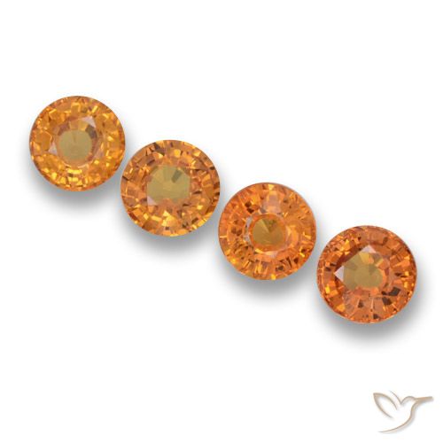 2.85ctw Naturel Orange moyen Saphir, Tour, VVS-VS