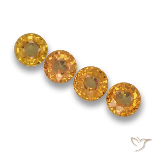 2.34ctw Naturel Or orange foncé Saphir, Tour, VVS-VS