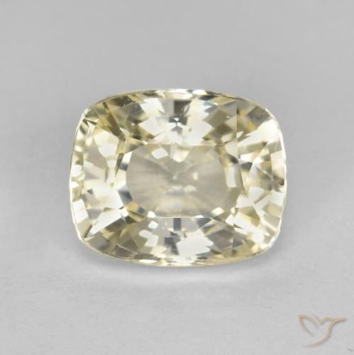 Saphir Jaune clair naturelle Coussin, 1.24 ct, VVS-VS