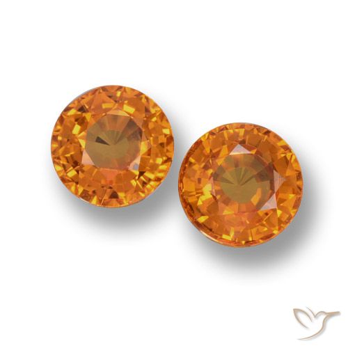 1.23ctw Naturel Orange moyen Saphir, Tour, VVS-VS