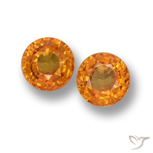 1.11ctw Naturel Orange moyen Saphir, Tour, VVS-VS