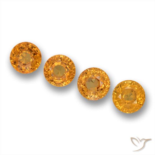 3.10ctw Naturel Orange moyen Saphir, Tour, VVS-VS
