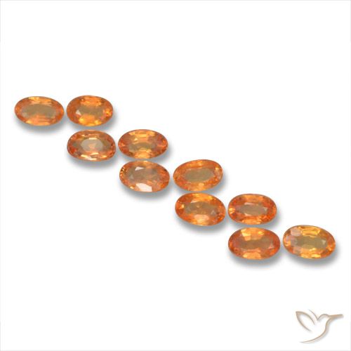 3.45ctw Naturel Orange vif Saphir, ovale, VS