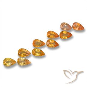 Shop natural 3.17ct Orange moyen Saphir gems, En forme de poire, from Tanzanie at GemSelect. In stock, global shipping!