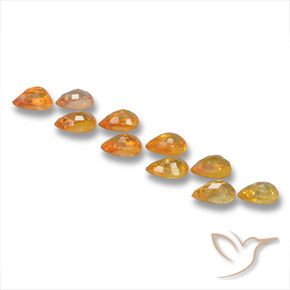 Shop natural 3.17ct Orange moyen Saphir gems, En forme de poire, from Tanzanie at GemSelect. In stock, global shipping!