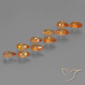 Shop natural 3.02ct Orange vif Saphir gems, En forme de poire, from Tanzanie at GemSelect. In stock, global shipping!