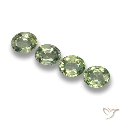 2.94ctw Naturel Vert sauge Saphir, ovale, VVS-VS
