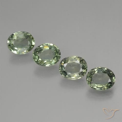 2.89ctw Naturel Medium Light Green Saphir, ovale, VVS-VS