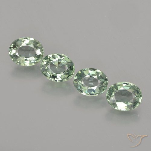 3.08ctw Naturel Vert mousseux Saphir, ovale, VVS-VS
