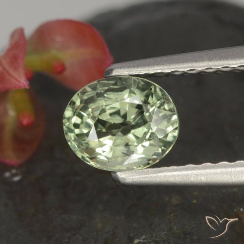 0.85ct Naturel Vert clair Saphir, ovale, VVS-VS