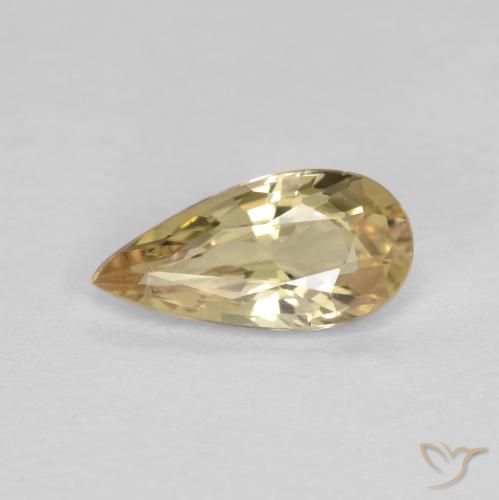 0.54ct Naturel Crème Saphir, En forme de poire, VVS