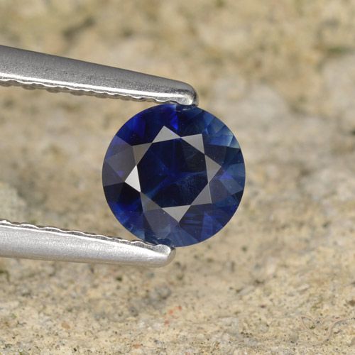 0.53ct Naturel Bleu foncé Saphir, Tour, VVS-VS