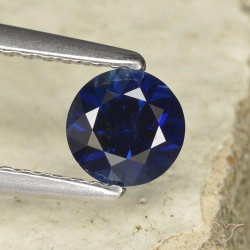 0.60ct Naturel Bleu foncé Saphir, Tour, VVS-VS