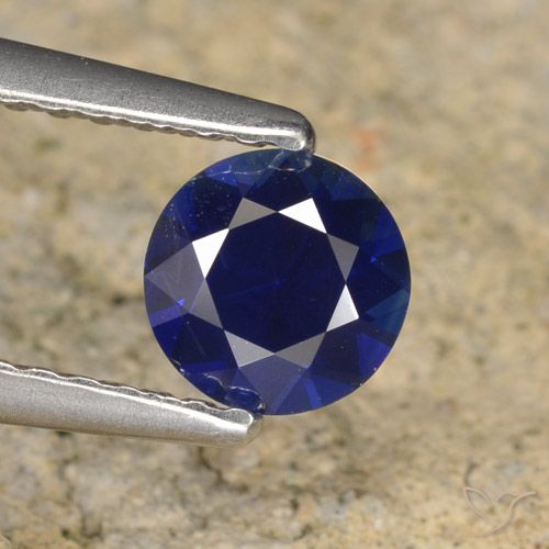 0.62ct Naturel Bleu foncé Saphir, Tour, VVS-VS
