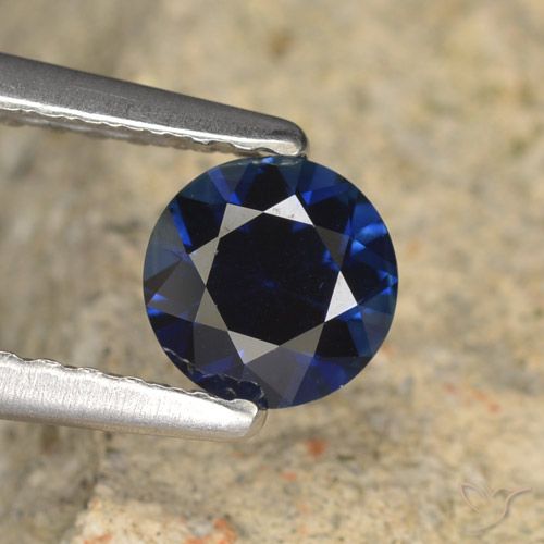Saphir bleu de 0,57 carats, Diamant de coupe Saphir en vrac de Madagascar, Gemme naturelle, 5 mm, Photo A