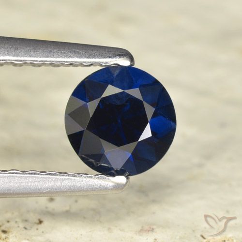 Saphir bleu de 0,54 carats, Diamant de coupe Saphir en vrac de Madagascar, Gemme naturelle, 4,9 mm, Photo A