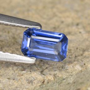 Saphir Bleu franc naturelle Taille émeraude, 0.41 ct, VVS-VS