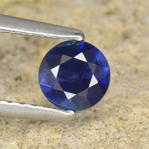 0.57ct Naturel Bleu foncé Saphir, Tour, VS