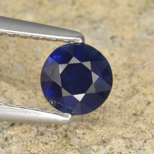 0.60ct Naturel Bleu foncé Saphir, Tour, VS