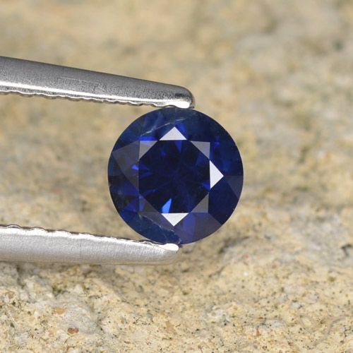 0.57ct Naturel Bleu foncé Saphir, Tour, VVS-VS