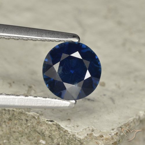 0.74ct Naturel Bleu foncé Saphir, Tour, VVS-VS