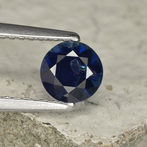 0.73ct Naturel Bleu foncé Saphir, Tour, VS