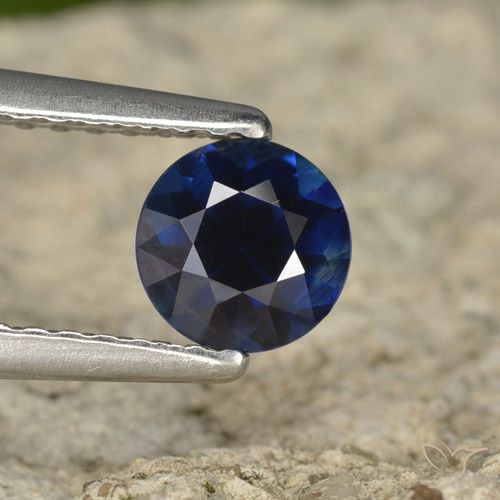0.71ct Naturel Bleu foncé Saphir, Tour, VVS