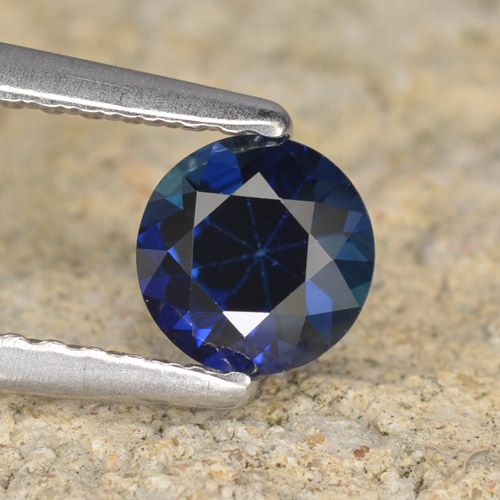 0.60ct Naturel Bleu foncé Saphir, Tour, VVS-VS