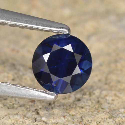 0.62ct Naturel Bleu foncé Saphir, Tour, VVS-VS