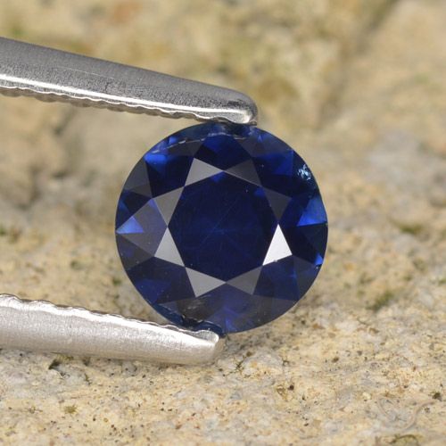 0.55ct Naturel Bleu foncé Saphir, Tour, VVS-VS