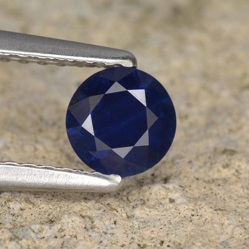 0.56ct Naturel Bleu foncé Saphir, Tour, VVS