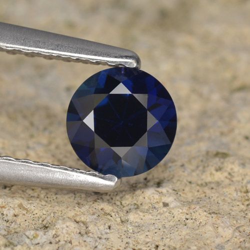 0.58ct Naturel Bleu foncé Saphir, Tour, VVS