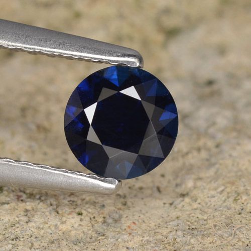 0.56ct Naturel Bleu foncé Saphir, Tour, VVS