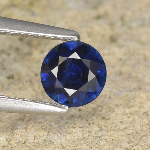 0.57ct Naturel Bleu foncé Saphir, Tour, VS