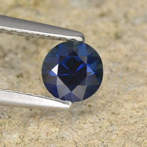 0.51ct Naturel Bleu foncé Saphir, Tour, VVS