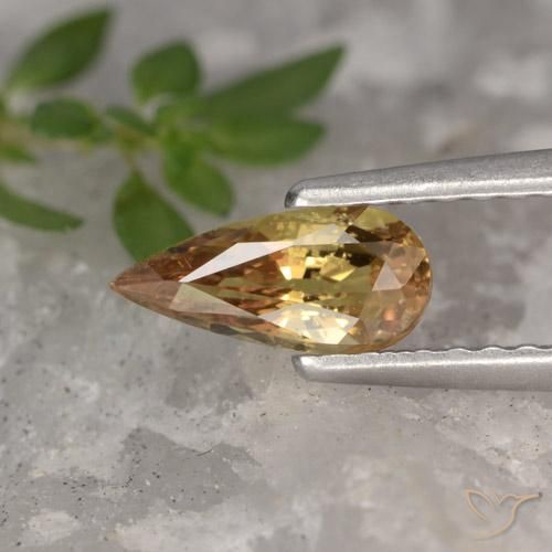 0.72ct Naturel Light Earth Orange Saphir, En forme de poire, VS