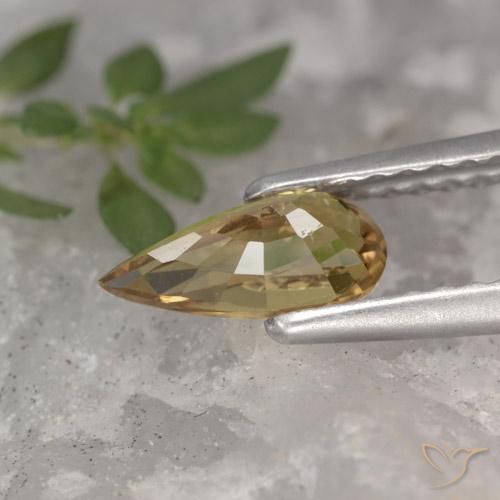 Saphir Light Earth Orange naturelle En forme de poire, 0.72 ct, VS