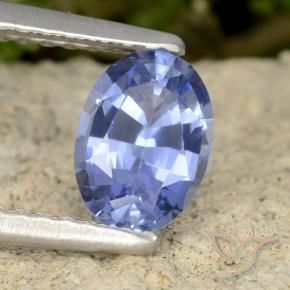 Saphir Bleu pourpre électrique naturelle ovale, 0.85 ct, VVS