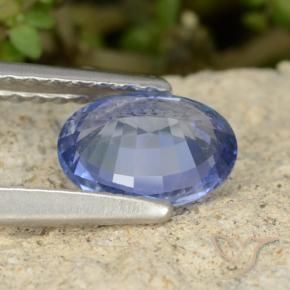 Saphir Bleu pourpre électrique naturelle ovale, 0.85 ct, VVS