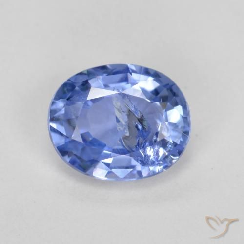 0.75ct Naturel Bleu pastel Saphir, ovale, SI, Photo A