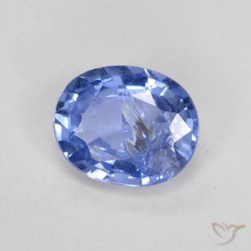 Saphir Bleu pastel naturelle ovale, 0.75 ct, SI