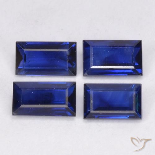1.63ctw Naturel Bleu crépuscule Saphir, Baquette, VS