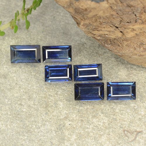 2.20ctw Naturel Bleu foncé Saphir, Baquette, VS