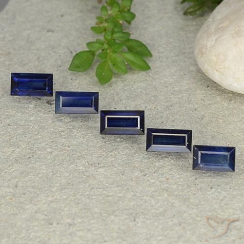2.58ctw Naturel Bleu crépuscule Saphir, Baquette, VS