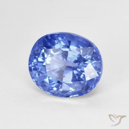 Saphir Bleu marine moyen naturelle ovale, 4.07 ct, VVS-VS