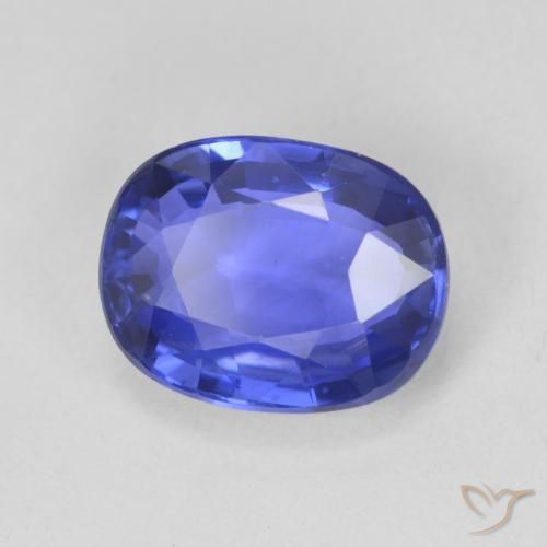 Saphir Violet foncé Bleu naturelle ovale, 4.05 ct, VVS-VS