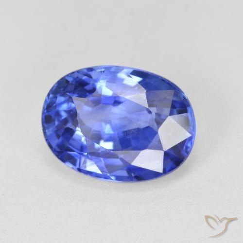 Saphir Bleu bleuet léger naturelle ovale, 4.11 ct, VS
