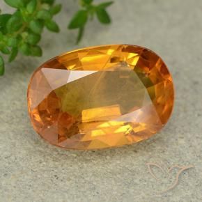 Saphir Orange moyen naturelle ovale, 5.99 ct, VS-SI
