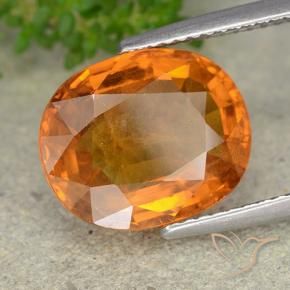 Saphir Orange moyen-foncé naturelle ovale, 6.70 ct, VS-SI