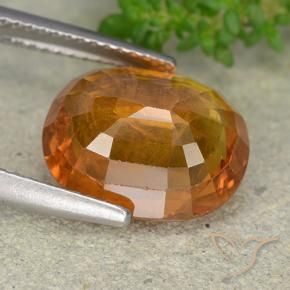 Saphir Orange moyen-foncé naturelle ovale, 6.70 ct, VS-SI